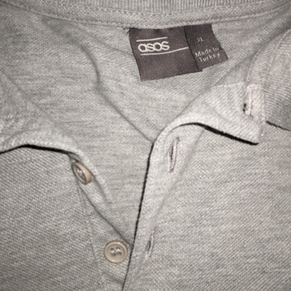 ASOS XL Grey Long Sleeve Muscle Fit Polo Shirt - Picture 3 of 6